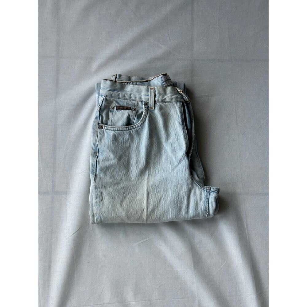 Calvin Klein Jeans Women Size 8 Blue Denim Distressed Light Wash Straight Leg